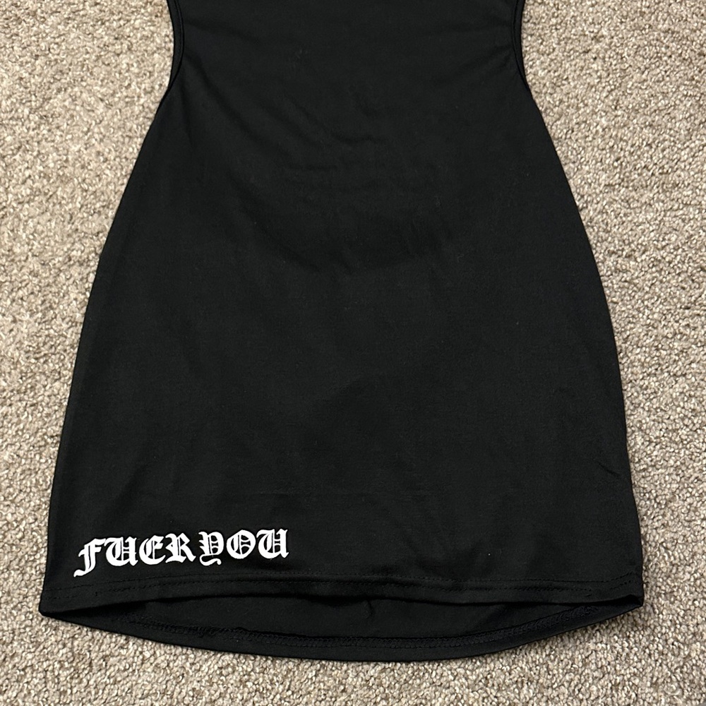 Chrome Hearts Black Long Sleeve Dress with White Graphics - Picture 2 of 4